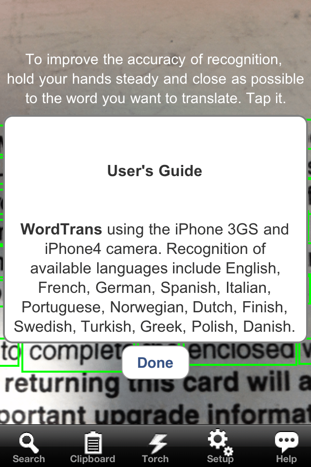 Camera Word Translator(WordTrans)スクリーンショット