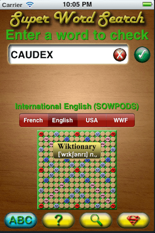 Super Word Finder, THE BEST tool for playing SCRABBLE® – English & Frenchスクリーンショット