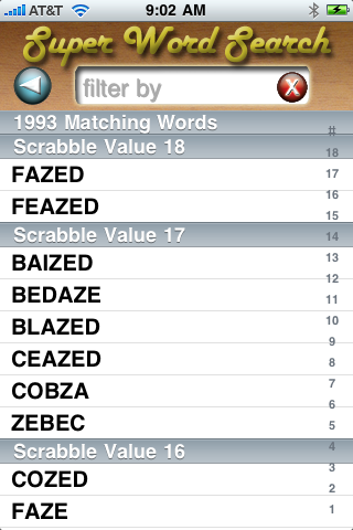 Super Word Finder, THE BEST tool for playing SCRABBLE® – English & Frenchスクリーンショット