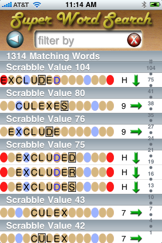 Super Word Finder, THE BEST tool for playing SCRABBLE® – English & Frenchスクリーンショット