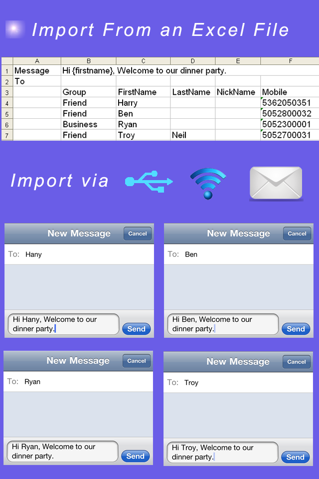 ExcelSMS Lite – Group Text from Excelスクリーンショット