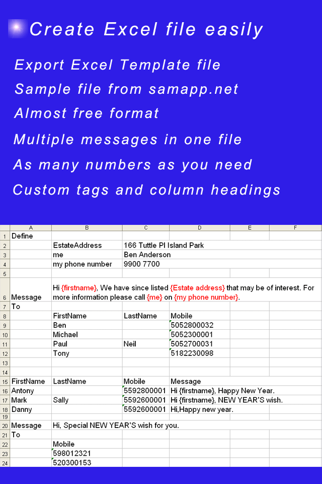 ExcelSMS Lite – Group Text from Excelスクリーンショット