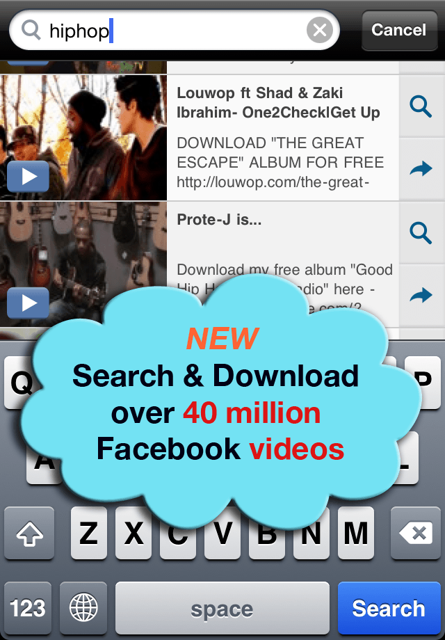 VideoGet for Facebook LITE – Video Player, Downloader & Download Managerスクリーンショット