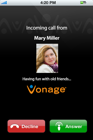 Vonage Mobile for Facebook – iPhone and iPod touchスクリーンショット