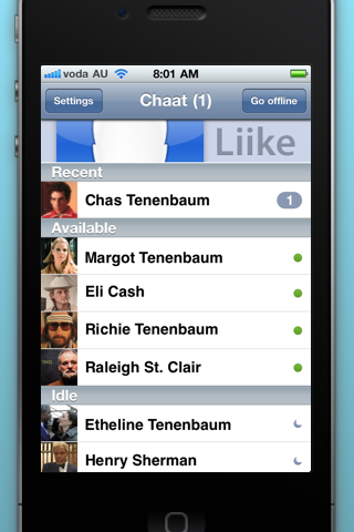 Facebook ChatでChaatスクリーンショット