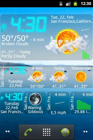 eWeather – 天気、地震、気圧計、警告、クロックスクリーンショット