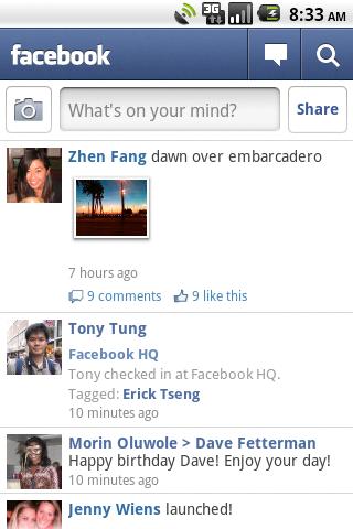 Android用Facebookスクリーンショット